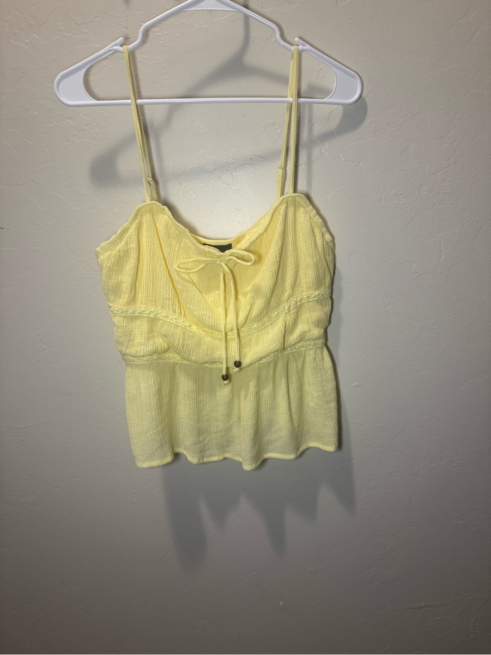 Women’s Butter Yellow Coquette Baby Doll Peplum Blouse